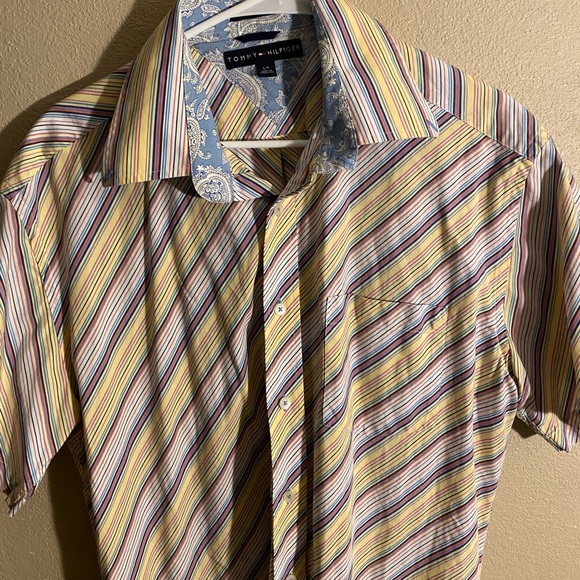Vintage Striped Tommy Hilfiger Button Up T-Shirt - Picture 3 of 6